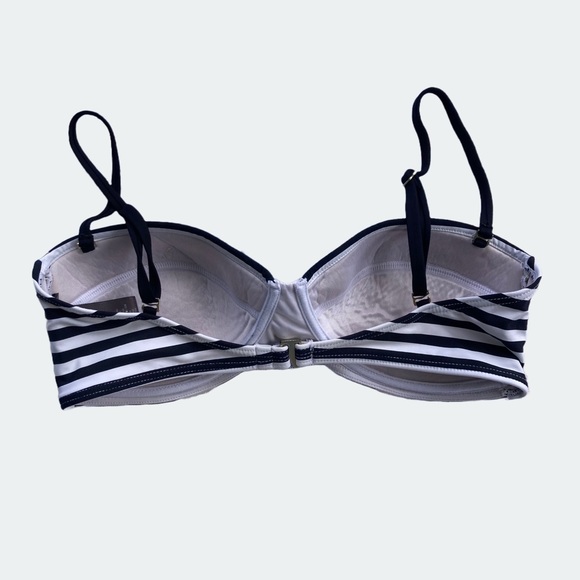 Vince Camuto Bikini Top Navy White Stripes Size Medium - Picture 2 of 4